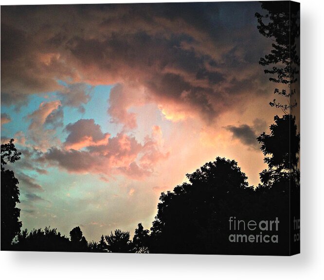 Nature Acrylic Print featuring the photograph Beautiful Colored Sky by Frank J Casella