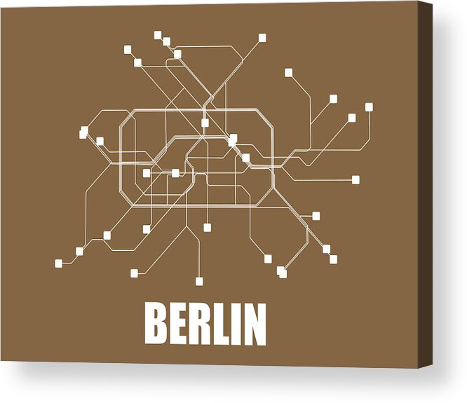 Berlin Acrylic Print featuring the digital art Berlin Subway Map 2 by Naxart Studio