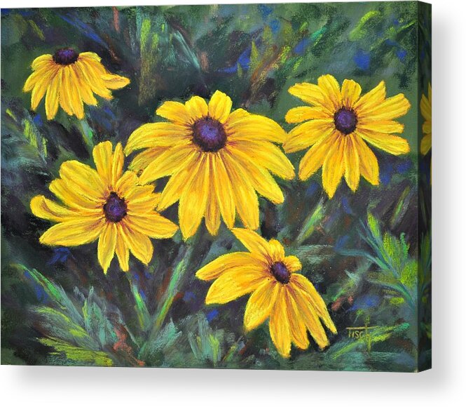 Flowers Acrylic Print featuring the painting Black Eyed Susans by Lee Tisch Bialczak