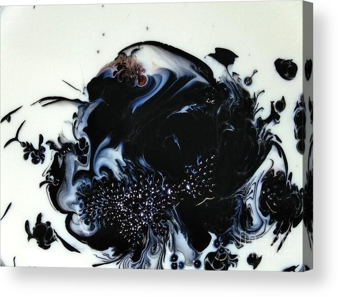 Abstract Acrylic Print featuring the mixed media Black Marble by Sonya Walker