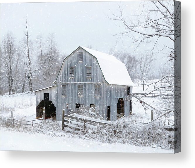 Barn Acrylic Print featuring the photograph Blues Country by Lori Deiter