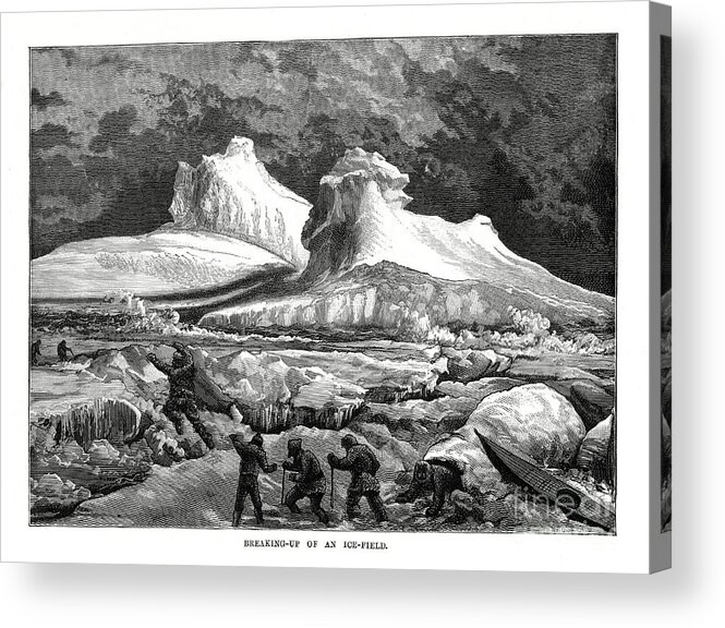 Engraving Acrylic Print featuring the drawing Breaking-up Of An Ice-field, 1877 by Print Collector