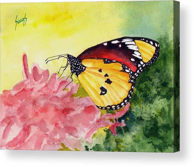 Butterfly Acrylic Print featuring the painting Butterfly 190219 by Sam Sidders
