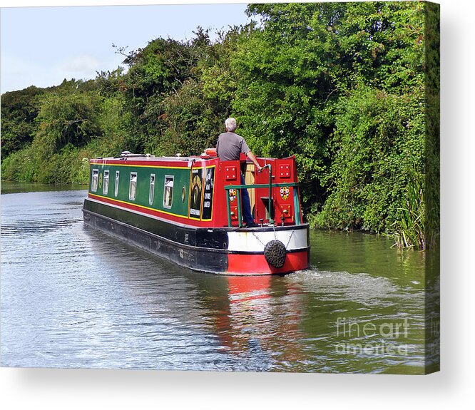 Canal Acrylic Print featuring the photograph Canal Boat by Terri Waters