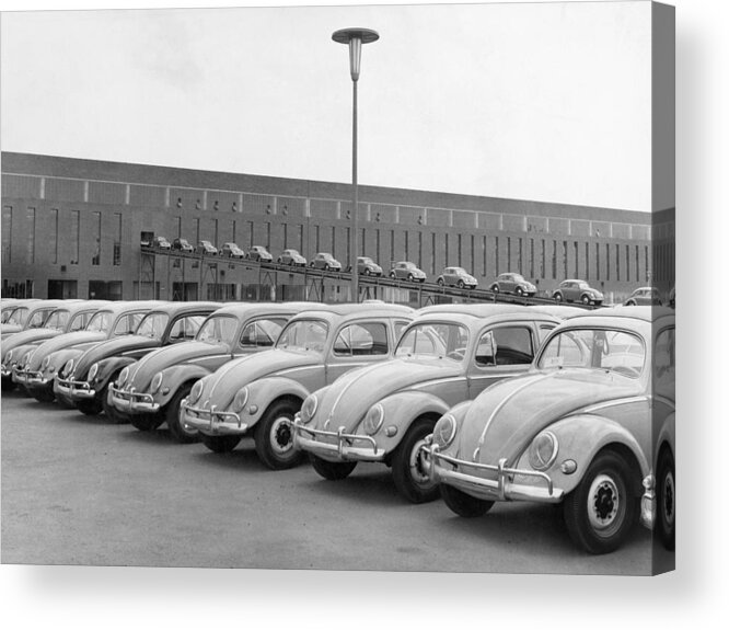 Wolfsburg Acrylic Print featuring the photograph Car Park Of The Volkswagen Factories In by Keystone-france