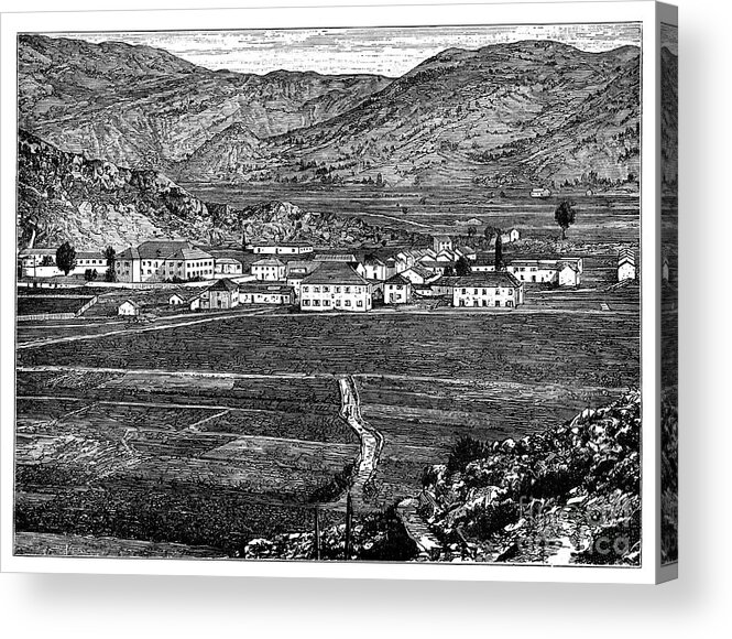 Cetinje Acrylic Print featuring the drawing Cetinje, Montenegro, C1890 by Print Collector