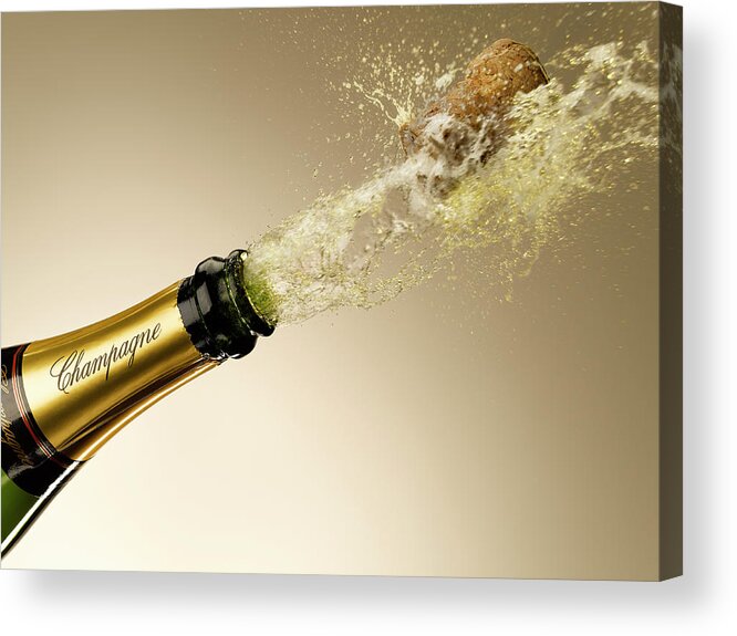 Celebration Acrylic Print featuring the photograph Champagne And Cork Exploding From Bottle by Andy Roberts