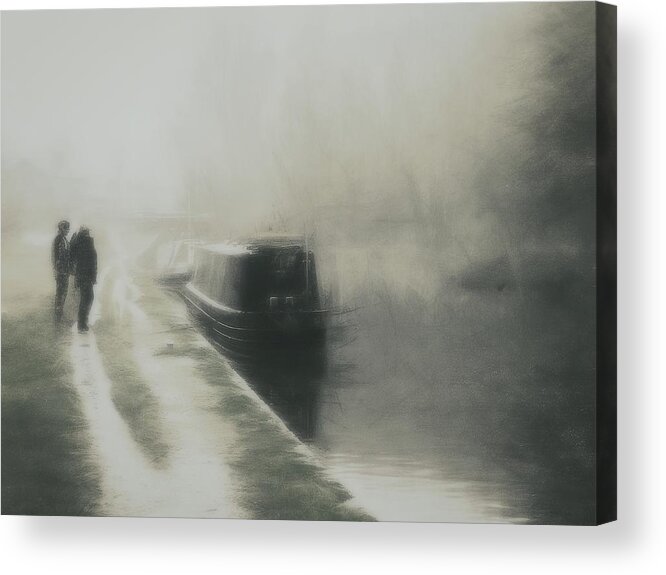 Mood Acrylic Print featuring the photograph Chatting By The Canal by Bill Eiffert