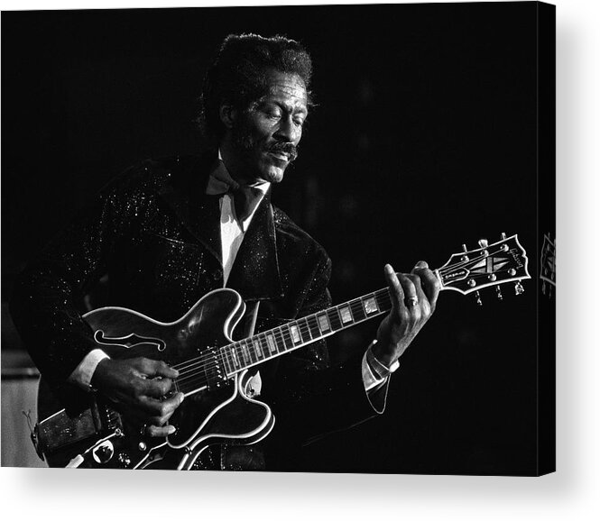 Chuck Berry - Musician Acrylic Print featuring the photograph Chuck Berry In Concert At The Palladium by George Rose