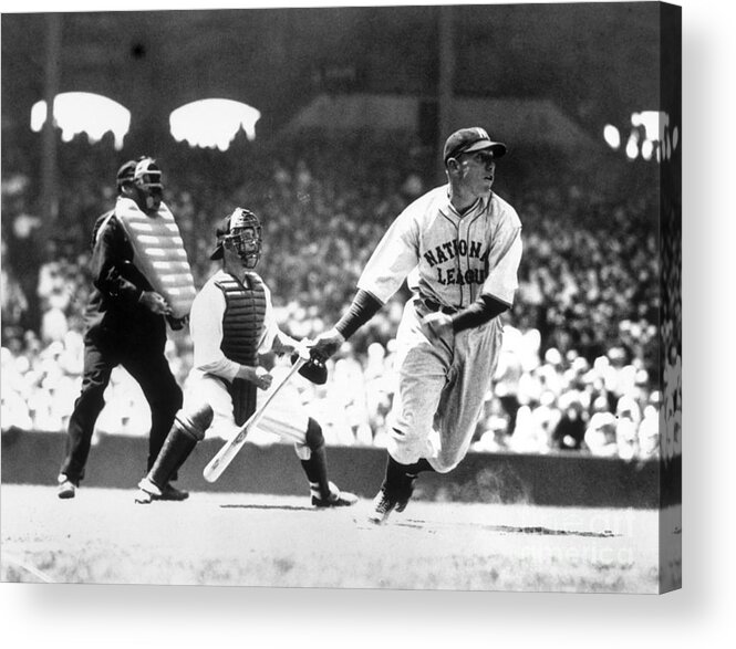 People Acrylic Print featuring the photograph Chuck Klein Starting Toward First Base by Bettmann