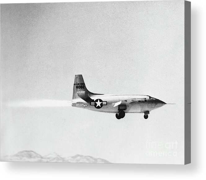 Supersonic Airplane Acrylic Print featuring the photograph Chuck Yaeger Pilots The Bell X-1 by Bettmann