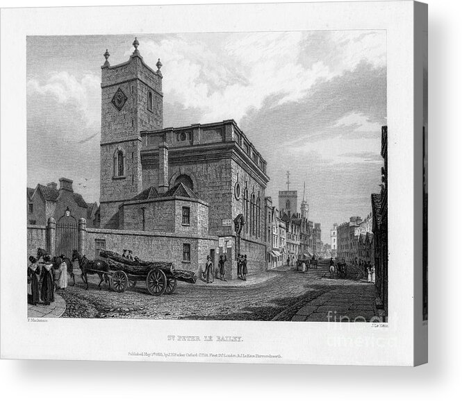 Engraving Acrylic Print featuring the drawing Church Of St Peter Le Bailey, Oxford by Print Collector