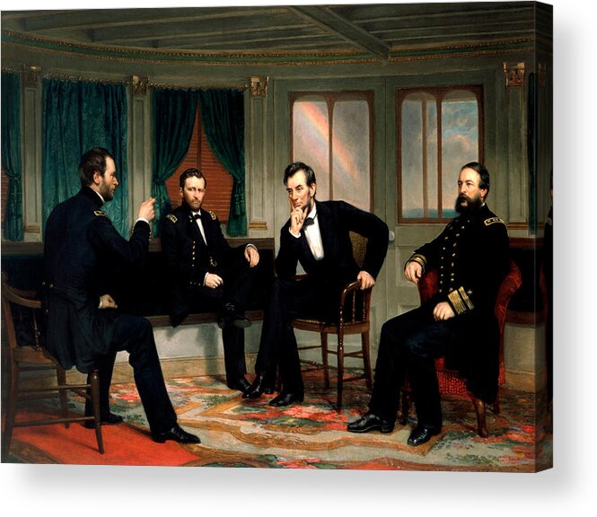 Civil War Acrylic Print featuring the painting Civil War Union Leaders - The Peacemakers - George P.A. Healy by War Is Hell Store