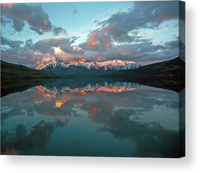 Scenics Acrylic Print featuring the photograph Clouds And Mountains Reflecting In The by Mountlynx