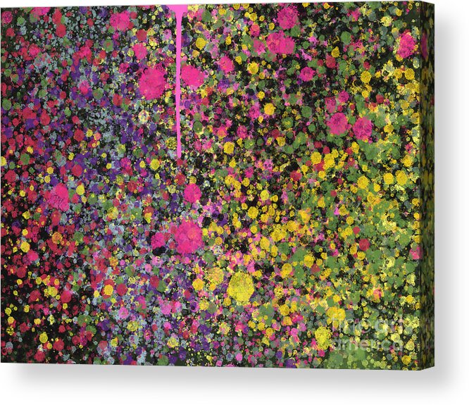 Graphic Design By Go Van Kampen Acrylic Print featuring the painting Colour Splatter by Go Van Kampen