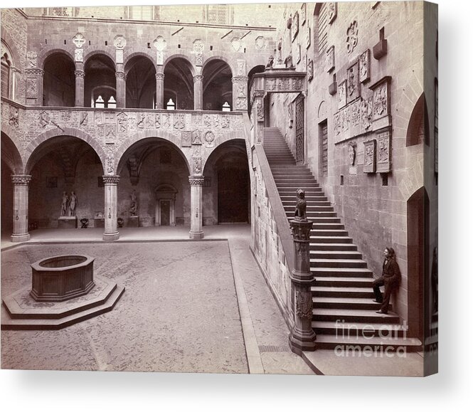 People Acrylic Print featuring the photograph Courtyard Of The Palazzo Del Podesta by Bettmann