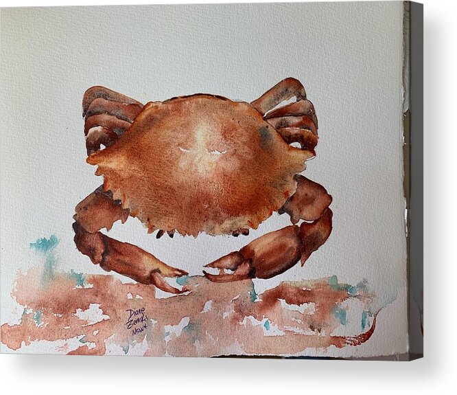  Acrylic Print featuring the painting Crab to eat by Diane Ziemski