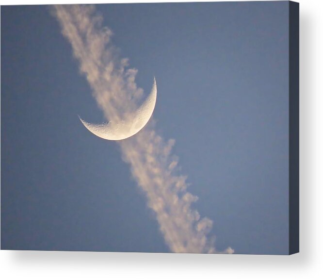 Arizona Acrylic Print featuring the photograph Gemini Crescent in Contrail by Judy Kennedy