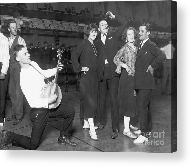 People Acrylic Print featuring the photograph Dance Marathoners Stop For A Photograph by Bettmann