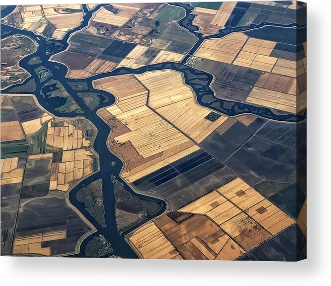 Aerial Acrylic Print featuring the photograph Delta Farmland by Rob Darby