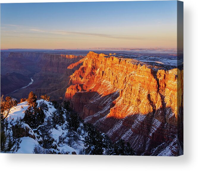 American Southwest Acrylic Print featuring the photograph Desert View at Sunset by Todd Bannor