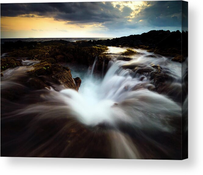 Kona Acrylic Print featuring the photograph Dramatic Blow Hole by Christopher Johnson
