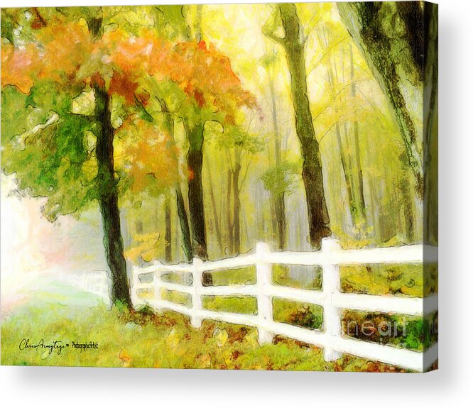 Autumn Acrylic Print featuring the digital art Early Autumn morning by Chris Armytage