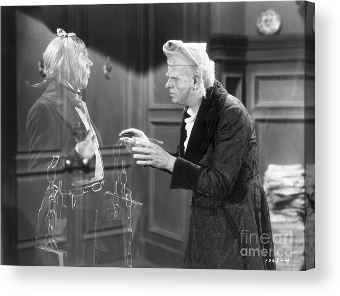 Mature Adult Acrylic Print featuring the photograph Ebenezer Scrooge Talking To Marleys by Bettmann