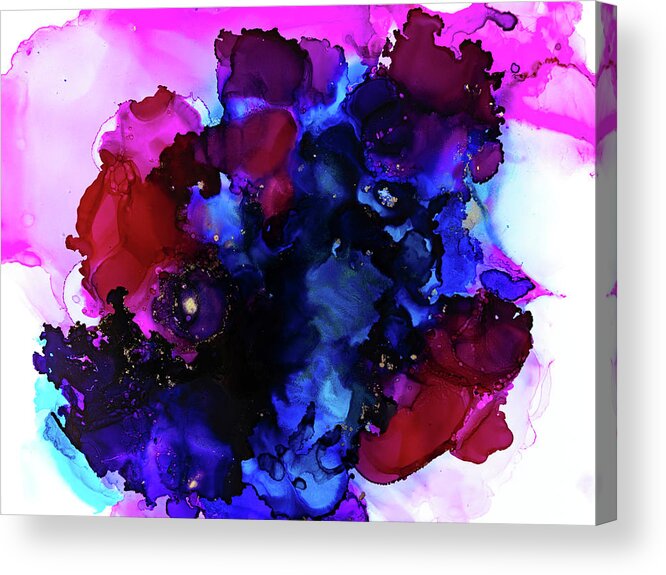 Fluid Acrylic Print featuring the painting Edge of Creation by Jennifer Walsh