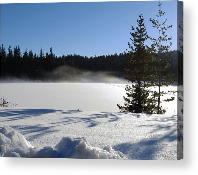 Winter Acrylic Print featuring the photograph Elk River Reservoir by Jean Evans
