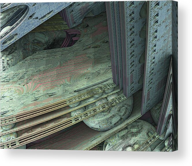 Disoriented Acrylic Print featuring the digital art Entrance by Bernie Sirelson