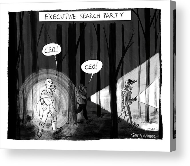 Executive Search Party Executive Acrylic Print featuring the drawing Executive Search Party by Sofia Warren