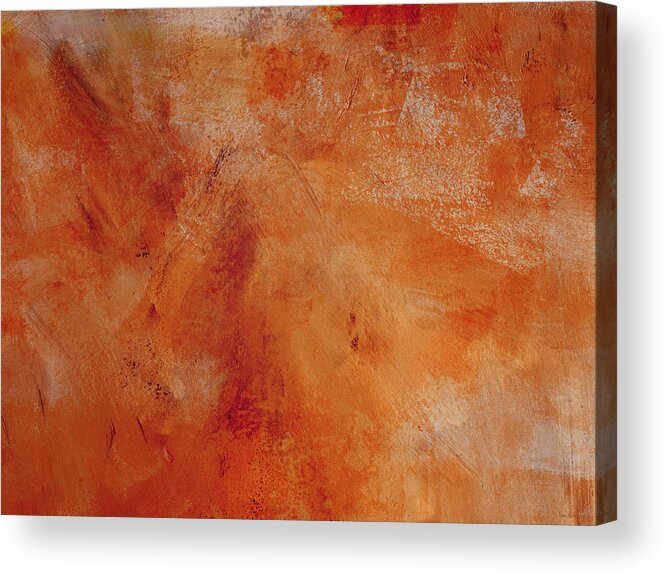 Abstract Acrylic Print featuring the painting Fall Golden Hour- Abstract Art by Linda Woods by Linda Woods