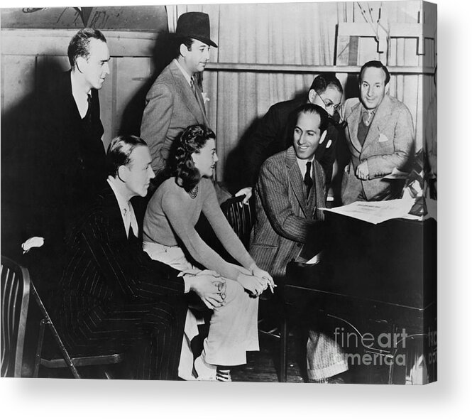 Piano Acrylic Print featuring the photograph George Gerswhin Playing Piano On Set by Bettmann