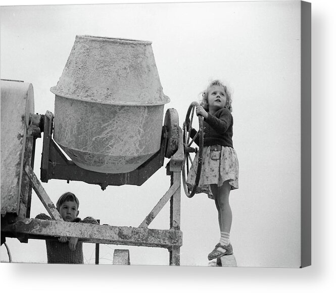 1950s Acrylic Print featuring the photograph Girl at the helm by Jeremy Holton
