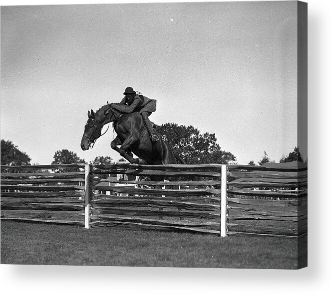 Horse Acrylic Print featuring the photograph Gladys Hopkins Whitney Jumps Bogdam by Bert Morgan
