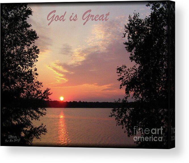  Acrylic Print featuring the mixed media God is Great by Lori Tondini