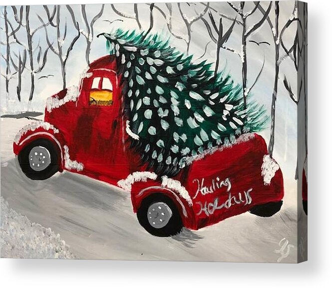 Art Acrylic Print featuring the painting Hauling Holidays by Yvonne Sewell