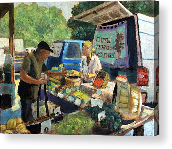 Farmers Market Acrylic Print featuring the painting I Will Take These by David Zimmerman