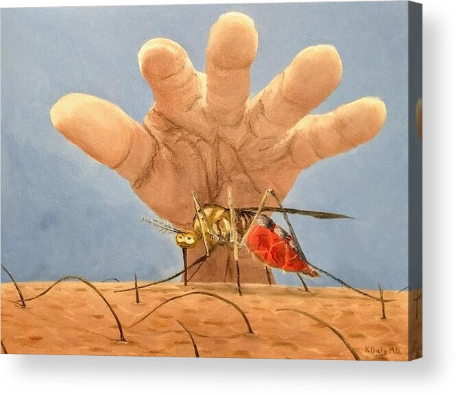Mosquito Acrylic Print featuring the painting Ignorance is Bliss by Kevin Daly