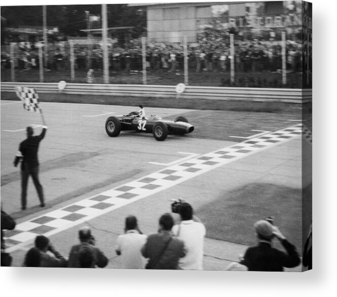 People Acrylic Print featuring the photograph Jackie Stewart Victory by Keystone