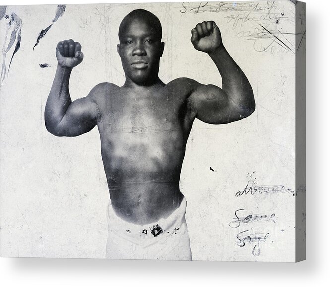 People Acrylic Print featuring the photograph Joe Walcott Flexing Muscles by Bettmann