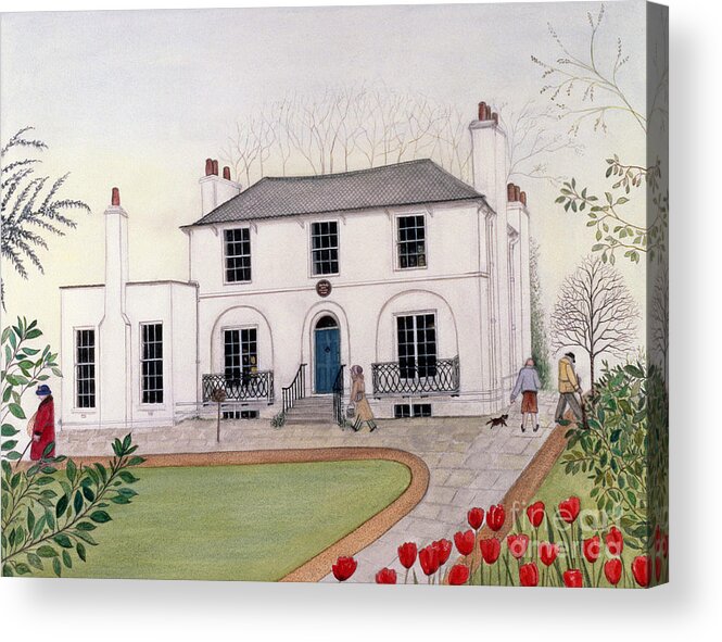 Home Acrylic Print featuring the painting Keats House, Hampstead by Gillian Lawson