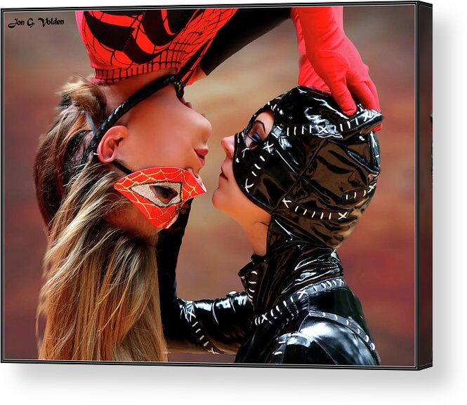 Cat Acrylic Print featuring the photograph Kiss Of The Cat Woman by Jon Volden