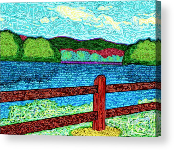 Spring Acrylic Print featuring the digital art Lake Junaluska Spring by Rod Whyte