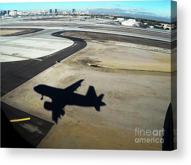 Las Vegas  Mccarron International Acrylic Print featuring the photograph Landing in Sin by Darcy Dietrich