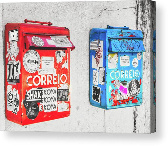 Double Acrylic Print featuring the photograph Letterboxes' redundancy by Micah Offman