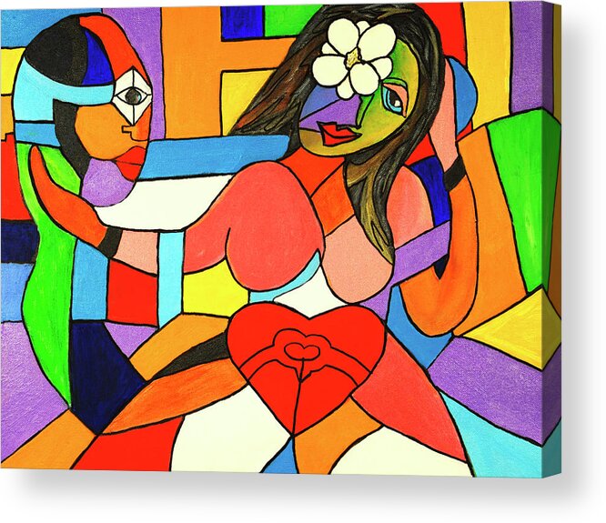 Jose Rojas Acrylic Print featuring the painting Love and be Loved by Jose Rojas