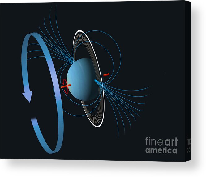 Uranus Acrylic Print featuring the photograph Magnetic Field Of Uranus by Tim Brown/science Photo Library