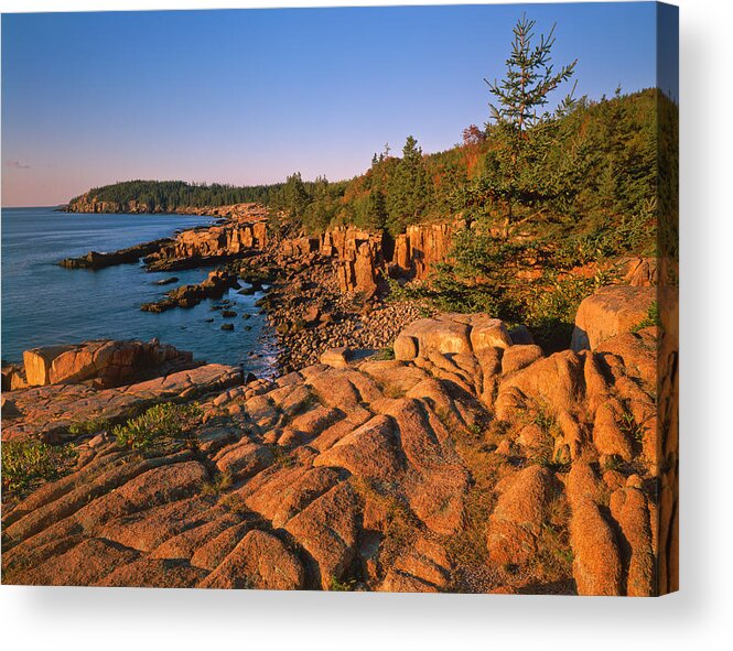 Water's Edge Acrylic Print featuring the photograph Maine Coastline- P by Ron thomas
